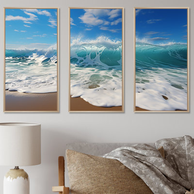 Turquoise Power of Ocean Wave - Ensemble de décoration murale bord de mer