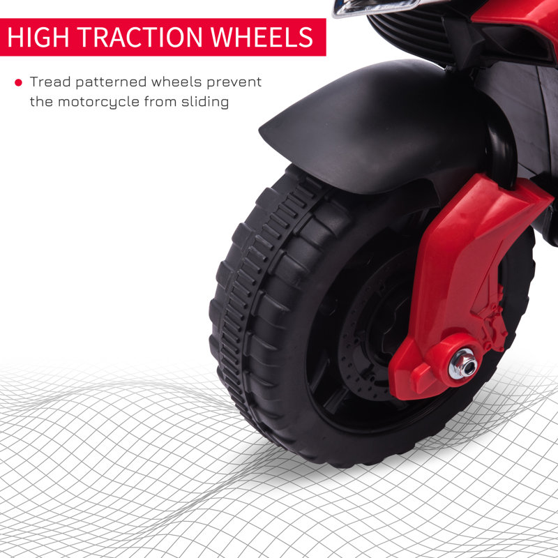 6-Volt Red Electric Kids Motorcycle with Training Wheels