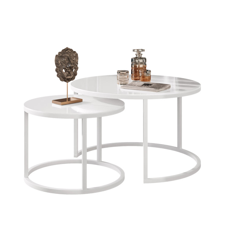 Perryton Frame 2 Piece Coffee Table, White