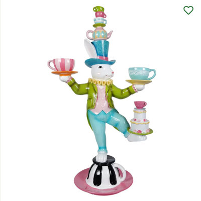 Resin Juggling Teacup Bunny 24"