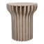 Table d'appoint décorative en travertin avec base sculptée Wodden - Table d'appoint ronde ou moderne pour le salon - 25 po