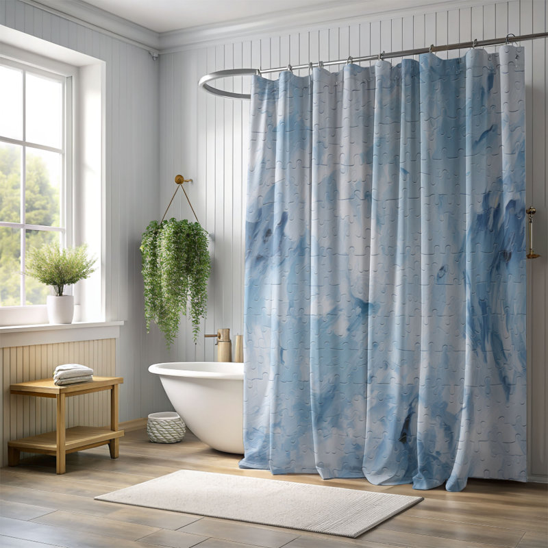Panneau de puzzle - Rideau de douche Premium, H 74 po x l 71 po