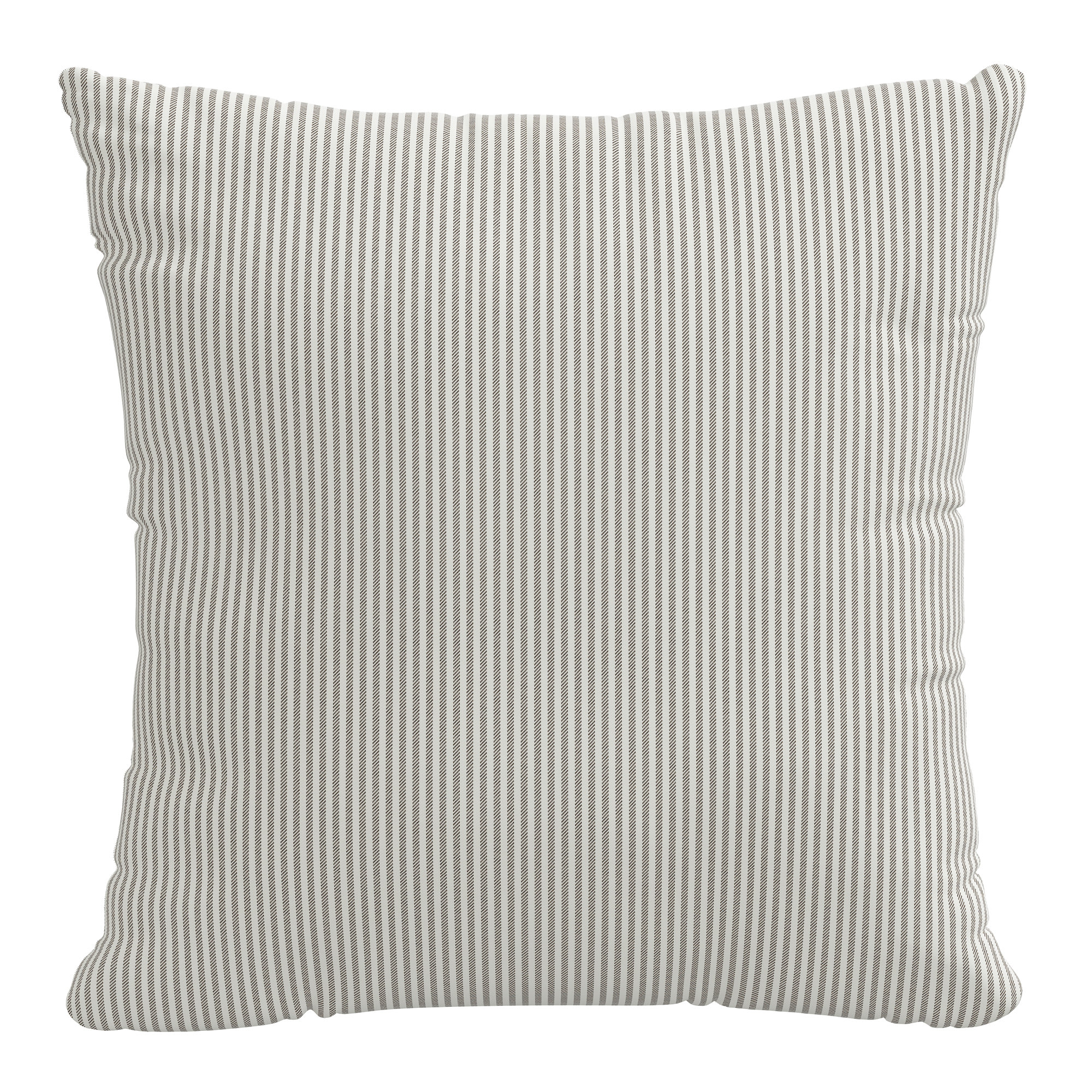 Claremont Striped Cotton Throw Pillow, Gray, Pillow Cover Only - No Insert, 18" x 18"