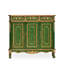 Banc de rangement vert en bois manufacturé
