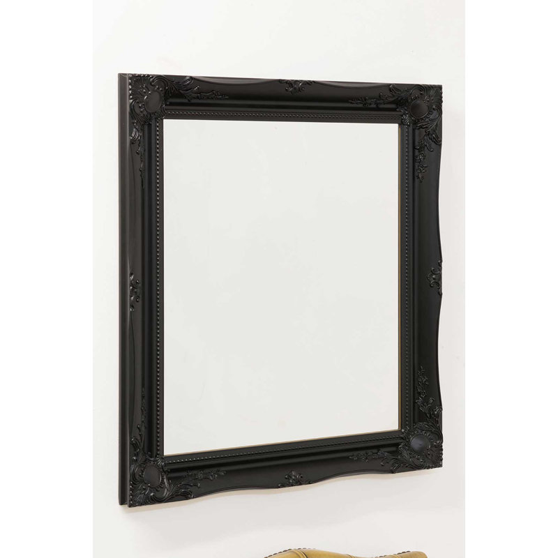 McLeansboro Wood Flat Mirror, 91cm H x 66cm W, Black