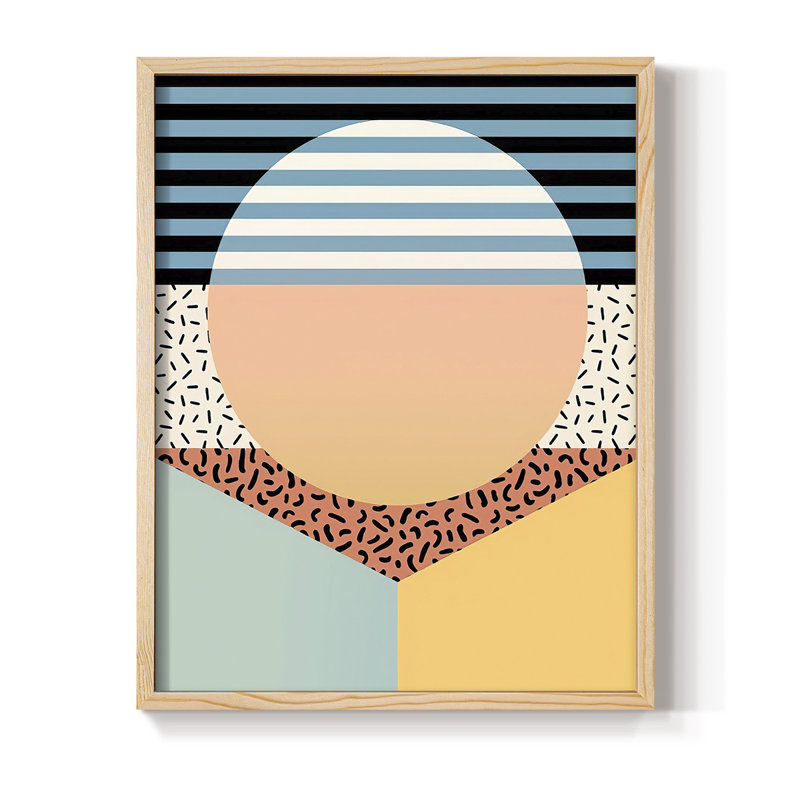 «Modern Memphis III», reproduction encadrée - bois massif, Naturel, H 15 po x l 12 po