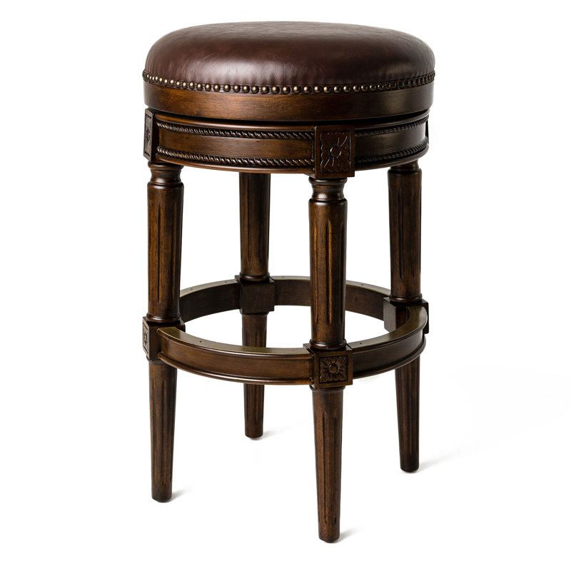 Maven Lane Pullman Backless Bar Stool with Vegan Leather