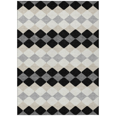Eira Black Washable Indoor-Outdoor Rug - 