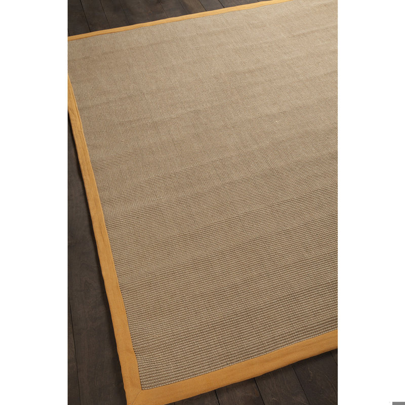 Eastwood Authentic Hand-Woven Handmade Jute & Sisal Brown & Orange Border Area Rug, Square 8', Brown/Orange