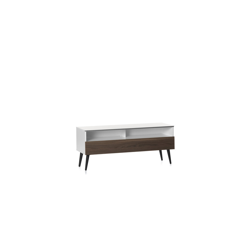 Metter 47.25'' Media Console, White/Walnut 