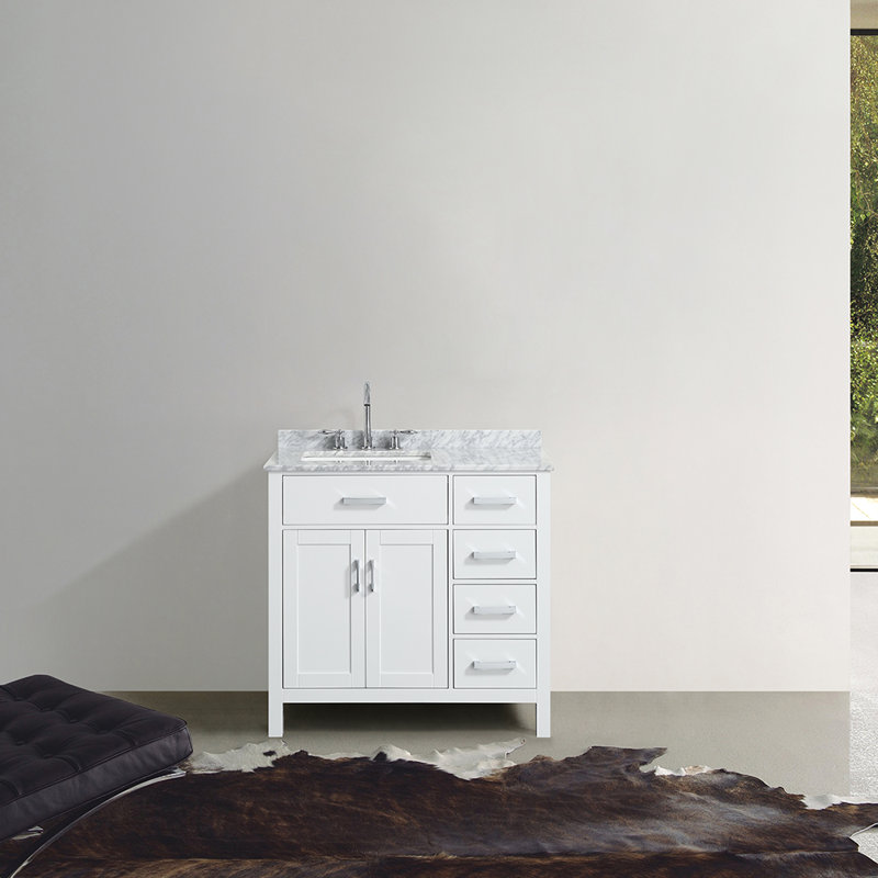 Ensemble de meuble-lavabo simple 37 po Bristol, Blanc