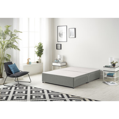 Dennishia Linen Fabric Divan Base with Optional Drawers