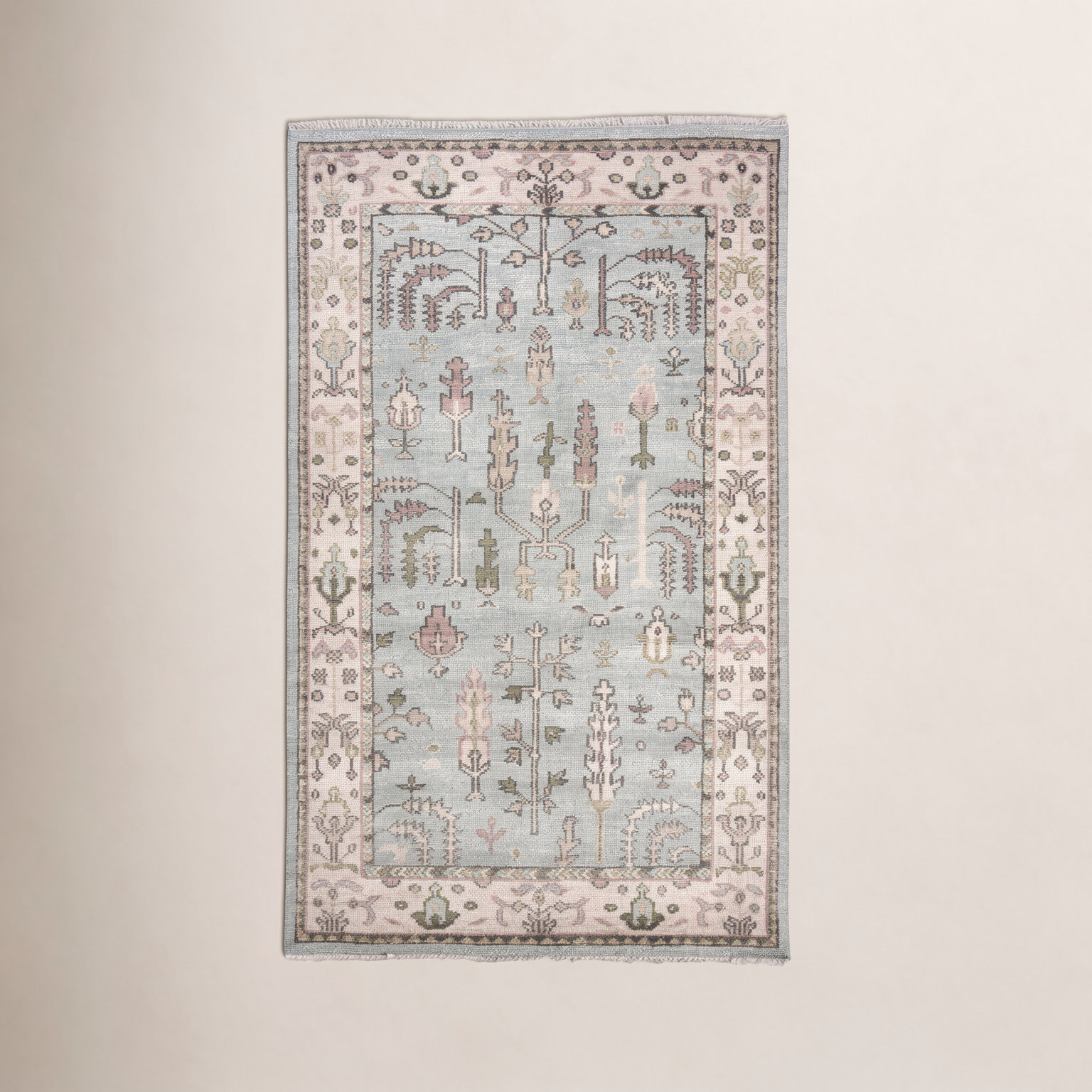 Athens Sky Hand Knotted Wool Rug, Rectangle 9'6" x 13'6"
