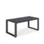 Table basse d'extérieur 44 po x 22 po en aluminium toutes saisons avec plateau en verre trempé
