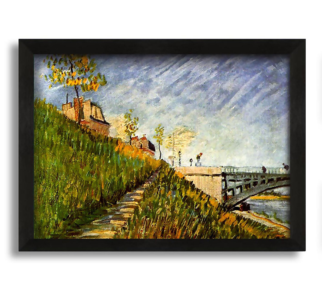 Gerahmtes Leinwandbild Banks Of The Seine With Pont De Clichy von Van Gogh