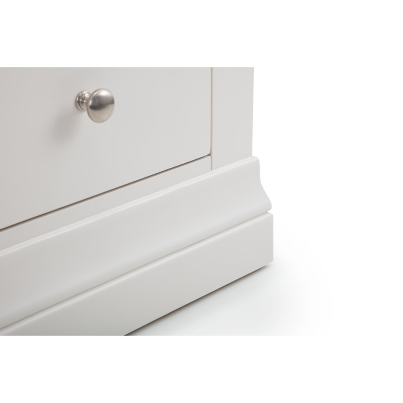 Dial 50cm W Solid Wood Bedside Table, White