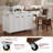 56" To 102" Transformable Kitchen Island With 180°/90° Swivel Table And Built-In Trash Cabinet-1502340788