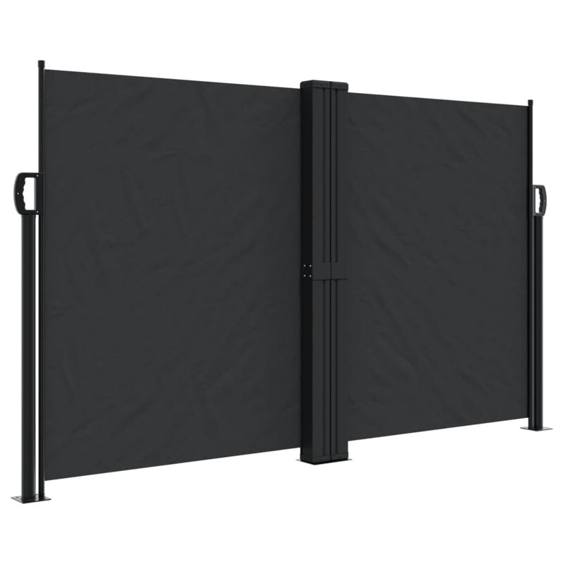 Symple Stuff Retractable Side Awning, Black, 140cm H x 1200cm W