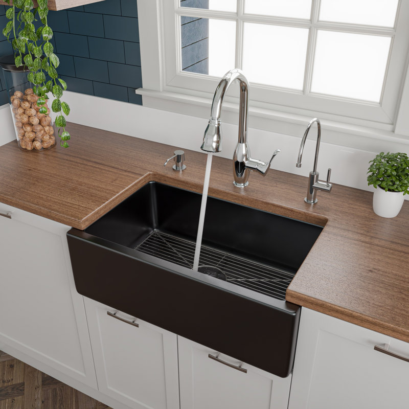 29.88'' L Single Bowl Fireclay Kitchen Sink