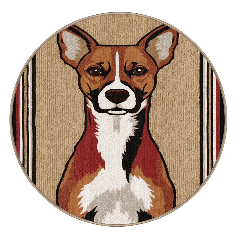  Tapis lavable Basenji Dogs, Rond 8 pi