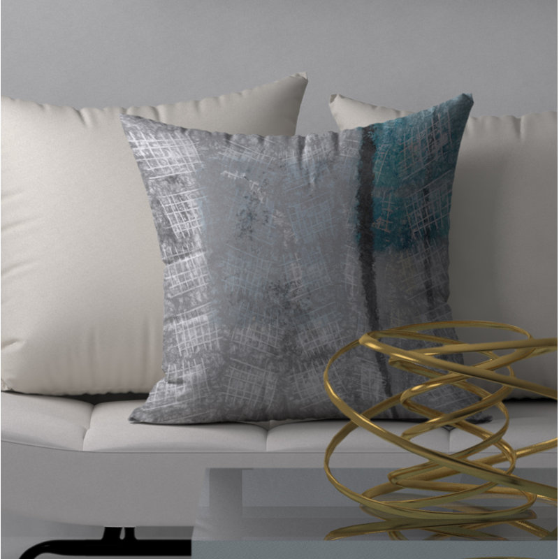 Abstract Reversible Throw Pillow, 18" x 18"