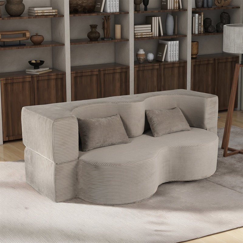 2-In-1 Foldable Sofa Bed, Beige