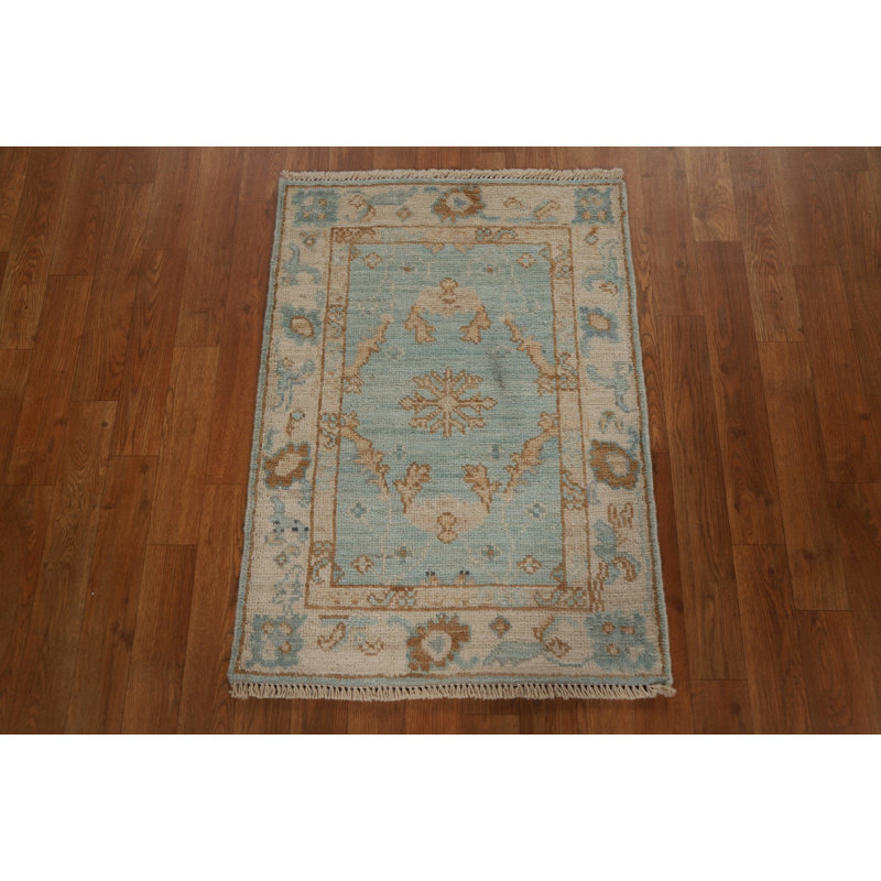 Geometric Oushak Wool Oriental Rug 2x3