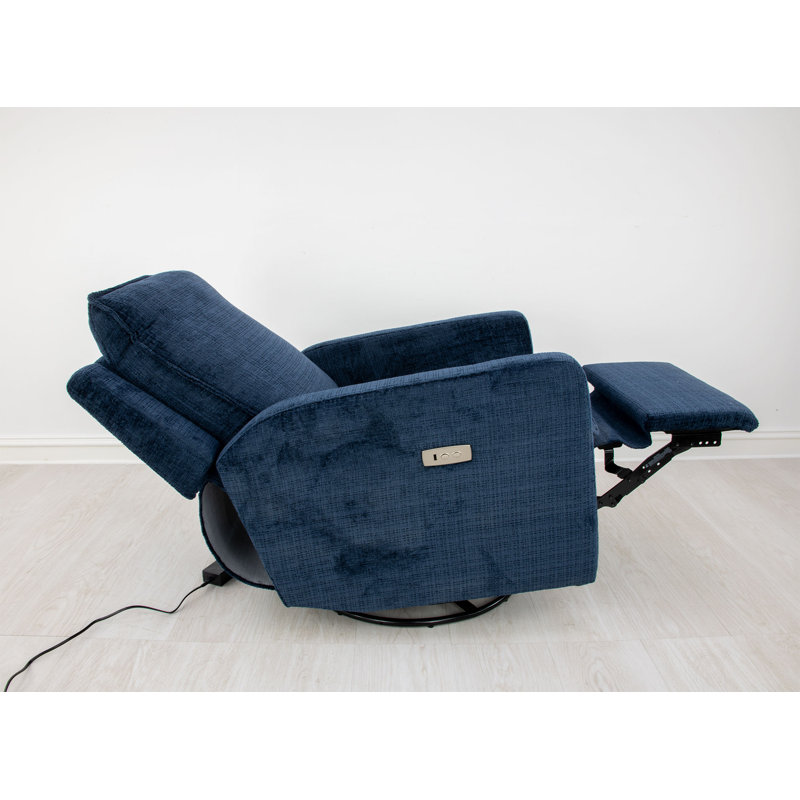 Rachel Power Swivel Rocking Chair, Navy