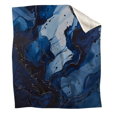 Abstract Waves Fleece Throw Blanket - Abstract Throws for Sofas or Beds