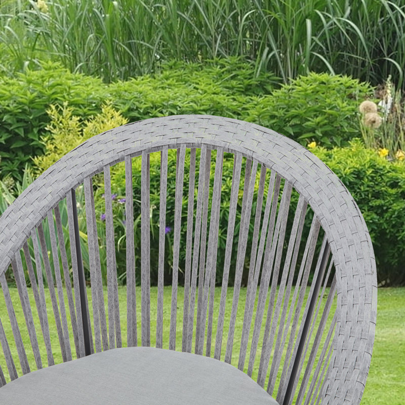 Chaise de patio avec coussin, Argenté / Gris