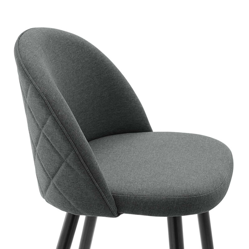 Tabourets de bar Cordial - ensemble de 2, Counter Stool (25" Seat Height), Dark Grey Velvet