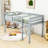 Twin Wood Low Loft Bed With Ladder-400432559