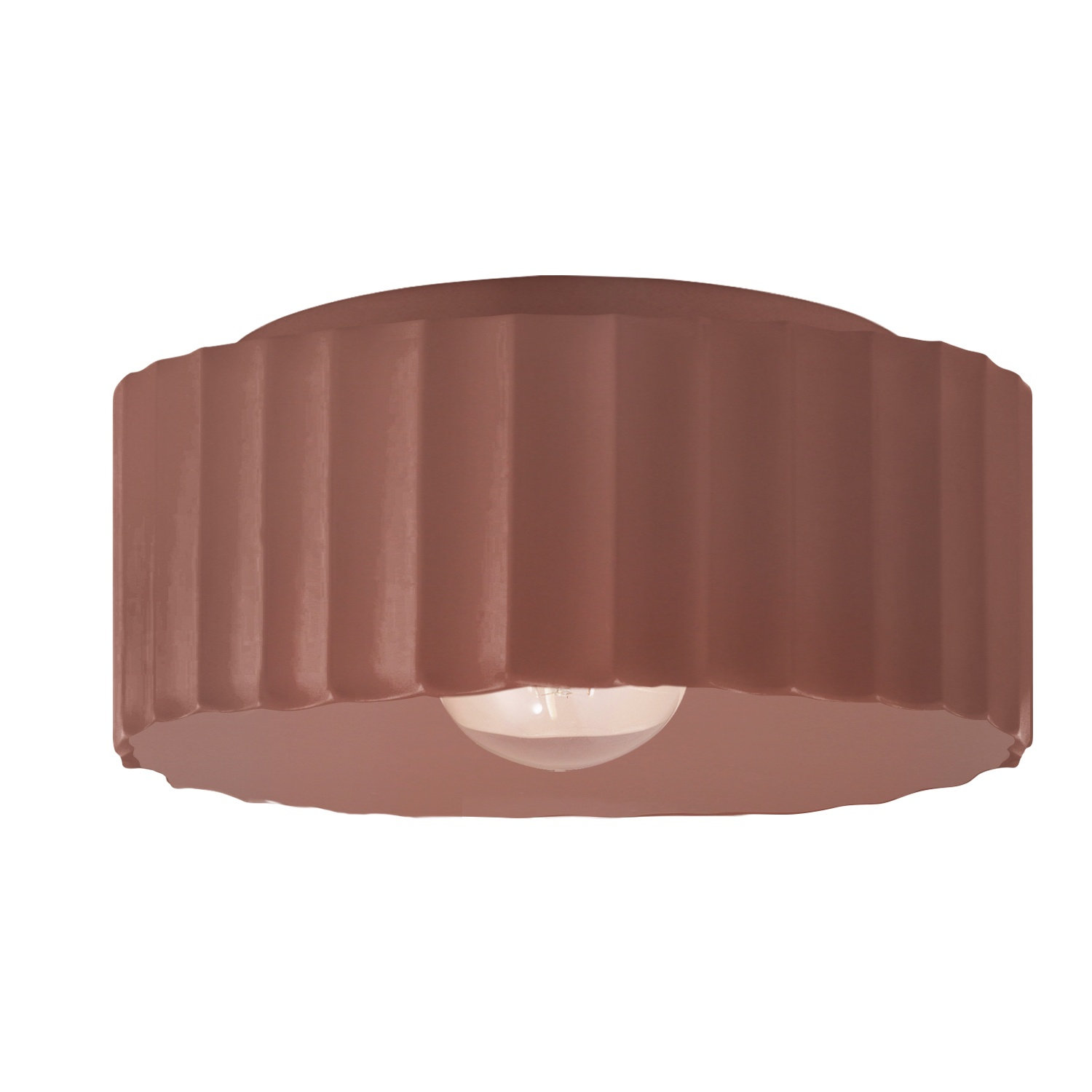 Colgate Round Outdoor Flush Mount, Canyon Clay, 6.5" H x 13" W x 13" D