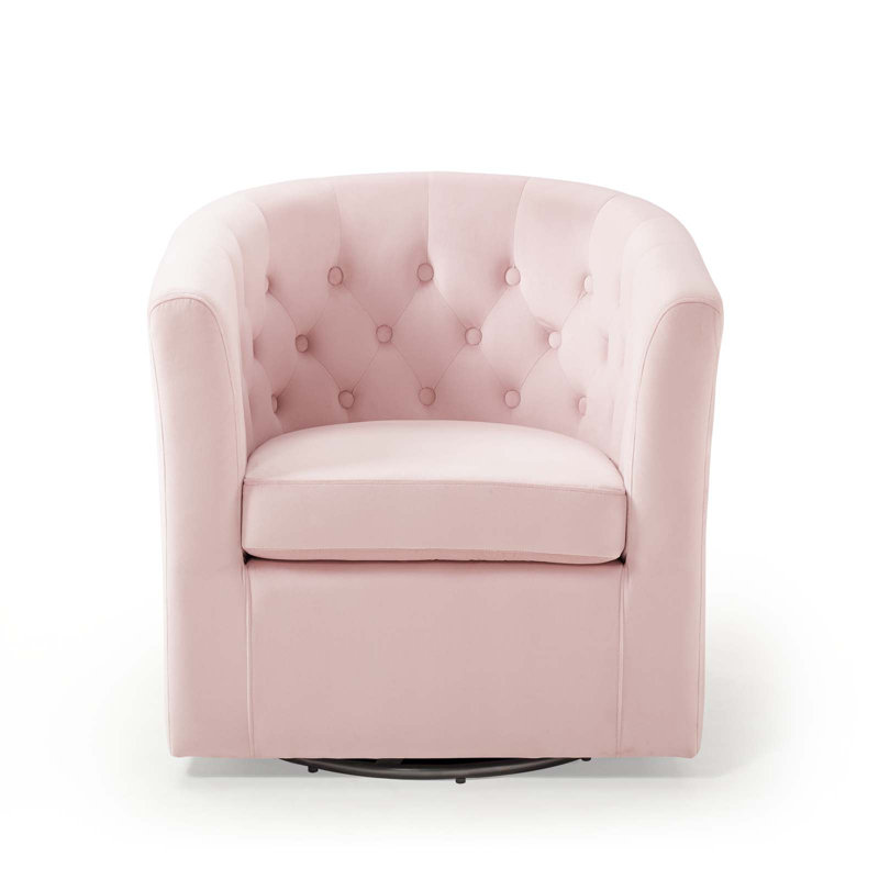Fauteuil pivotant en velours Performance Prospect, Velours rose