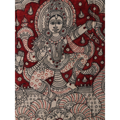 Bhagawan Krishna Dancing On Kaliya Naag | Kalamkari Painting On Cotton