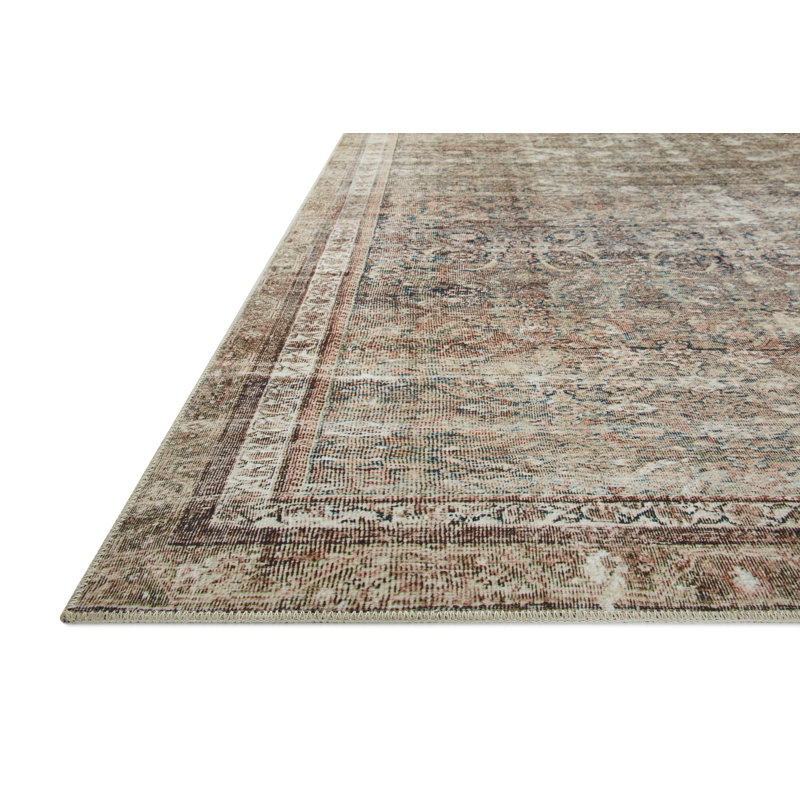 Jules Vintage Oriental Blue Synthetic 2'x5' Area Rug