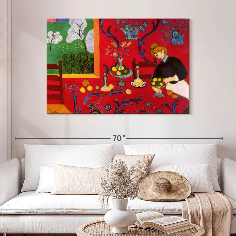 Harmonie Leisha en rouge, H 32 po x l 48 po