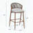 Aluminum Frame Barstools with Scallop Rattan Backrest – Set of 2, Teak Finish-1136153204
