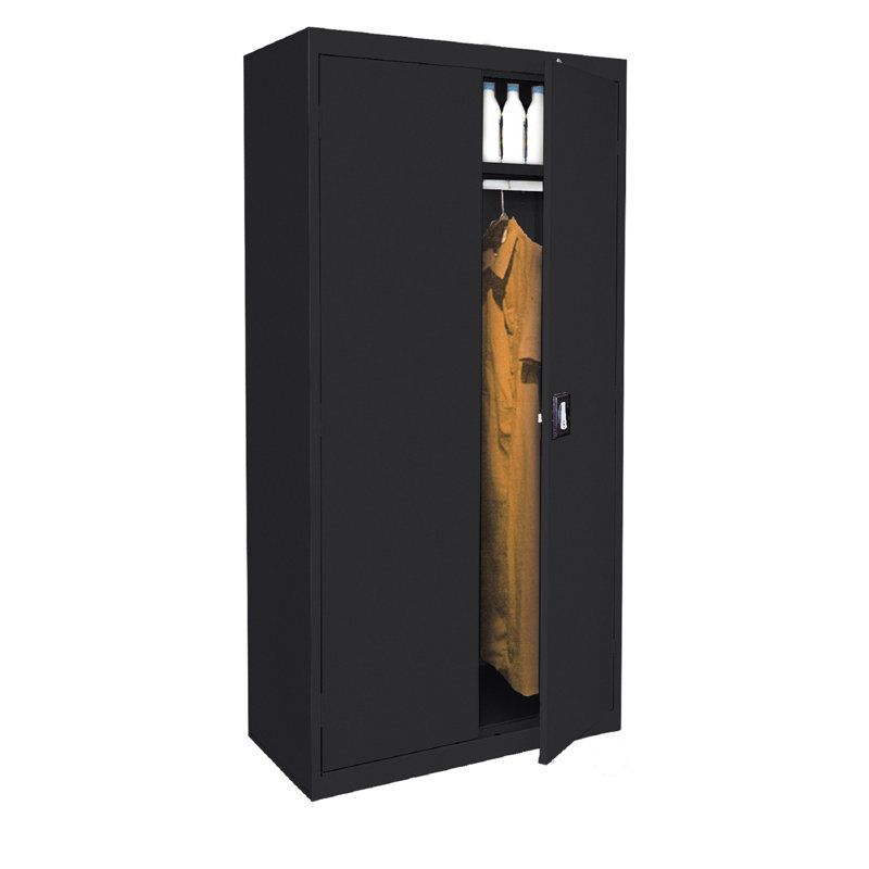 Steel Single Storage Cabinet ( H x W x D), 72" H x 46" W  x  24" D, Black