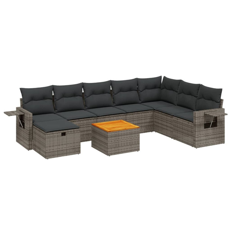 Ensemble de canapé de jardin Vidaxl gris