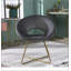 Chaise d'appoint rembourrée en velours soyeux Slatina-600919977