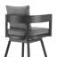 Tabouret de bar rotatif extérieur en aluminium Volker avec coussins gris - ensemble de 4-570453584