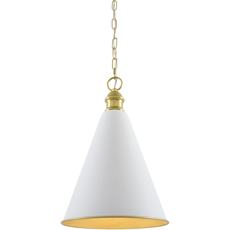 Lockbourne 1 - Light Brass Pendant, Blanc