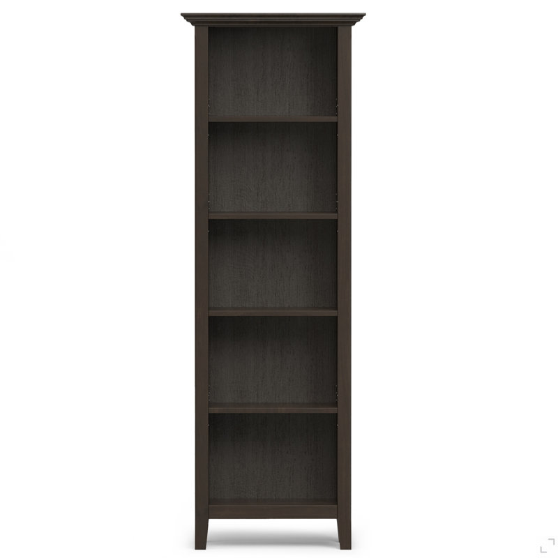 Bibliothèque Amherst 24 pouces en bois massif brun Hickory
