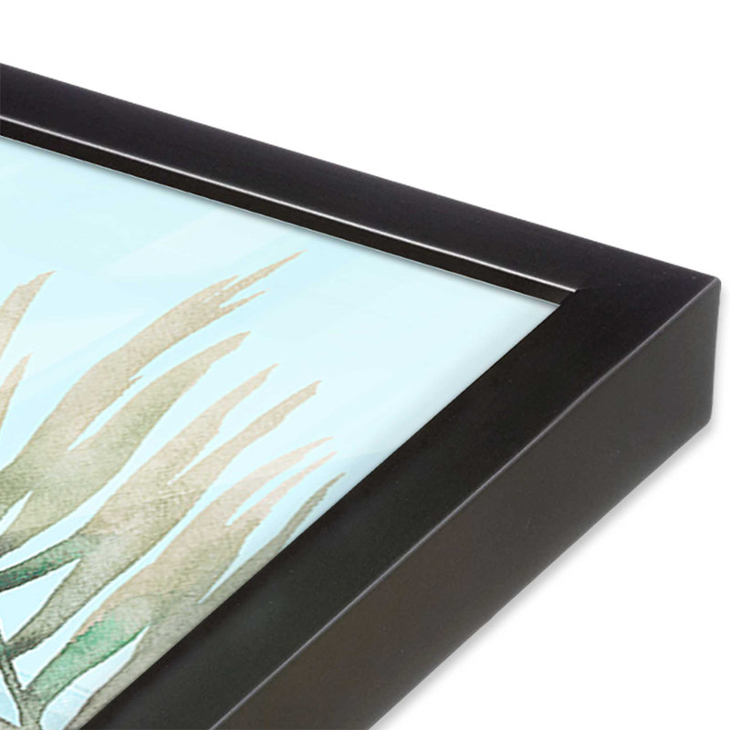 Imprimé Beachside Christmas II, H 13,75 po x l 13,75 po, Cadre simple en zinc patiné, bois massif