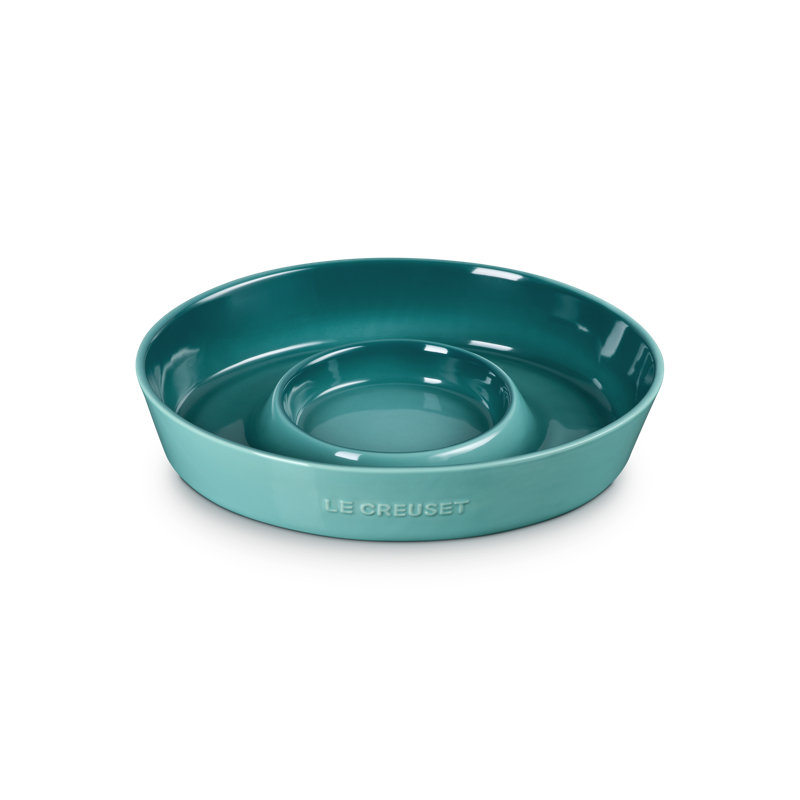 Le Creuset Stoneware Signature Oval Chip And Dip Platter, 13 In. - Blue Riviera