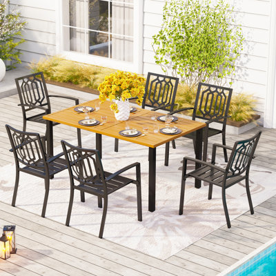 6 - Person Patio Dining Set with Rectangular Table
