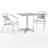 Gearard Square Aluminum Indoor-Outdoor Table Set with 2 Slat Back Chairs-92070853-92070848