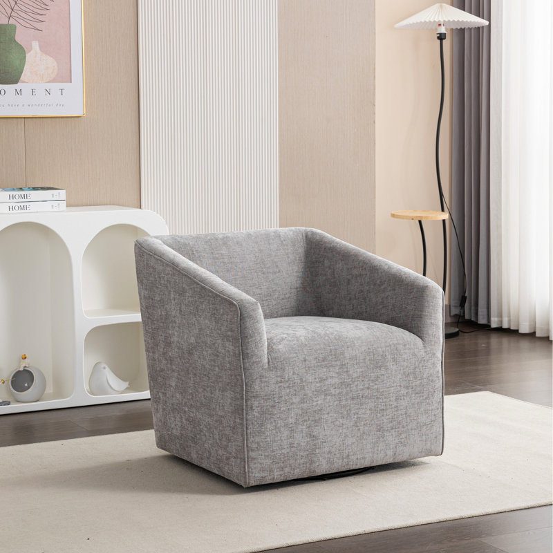 Fauteuil pivotant gris 360 avec revêtement en chenille - Option de sièges confortables de qualité, Gris
