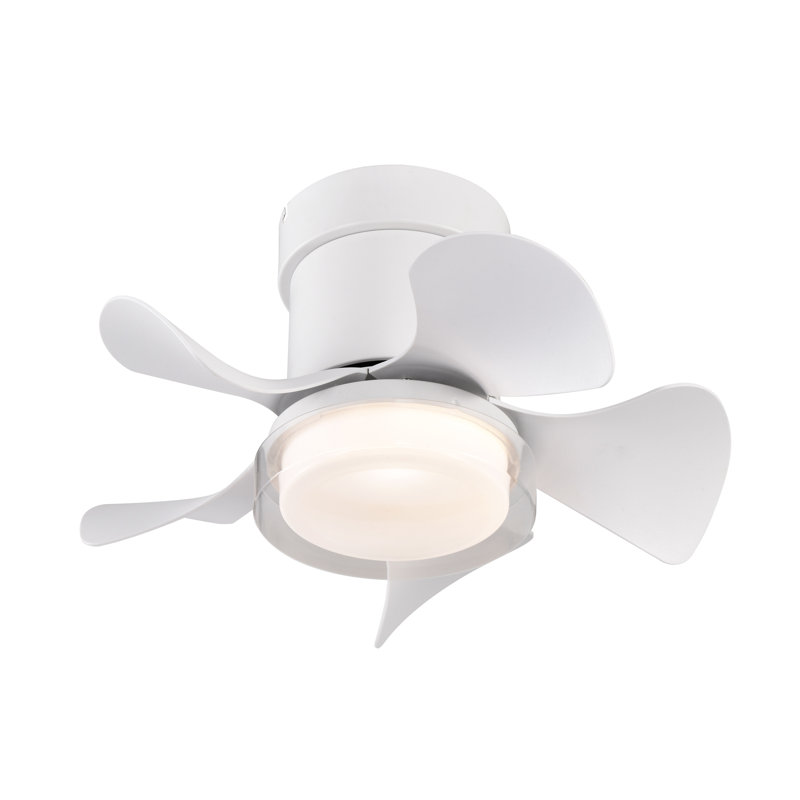 21 Inch Small Space Ceiling Fan with Lights and Remote Control, Flush Mount Ceiling Fan with 3 Color Temperatures, DC Motor Low Noise Ceiling Fan for Kitchen Bedroom Dining Room Patio (Matte White)